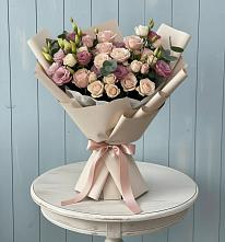 Букет цветов из:  Розы и Лизиантусы #REPLACE_PRED# Поселке станции Бронницы