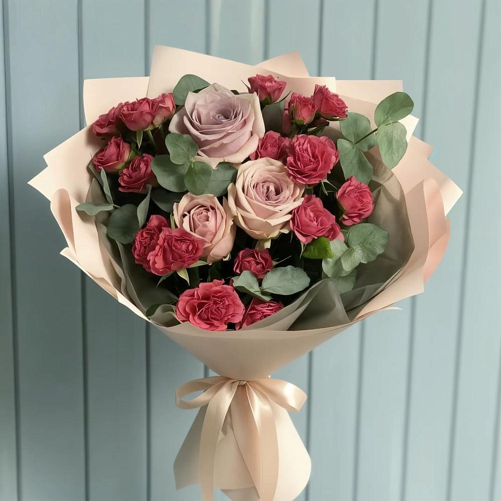 Букет цветов из: Гвоздики и Розы в Поселке станции Бронницы