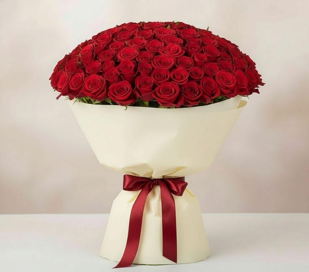 Букет 101 Красная роза Милано в Поселке станции Бронницы