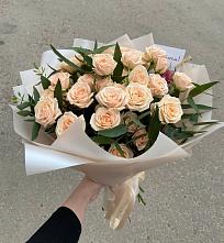 Букет Кремовые розы Латте в Поселке станции Бронницы