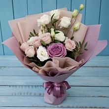 Букет цветов из:  Розы и Лизиантусы #REPLACE_PRED# Поселке станции Бронницы