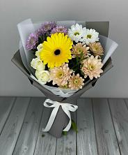Букет цветов из:  Розы, Герберы и Хризантемы в Поселке станции Бронницы