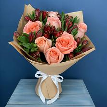 Букет цветов из:  Розы и Альстромерии в Поселке станции Бронницы