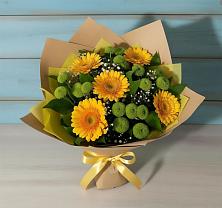 Букет цветов из:  Герберы и Хризантемы #REPLACE_PRED# Поселке станции Бронницы
