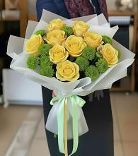 Букет цветов из:  Хризантемы и Розы в Поселке станции Бронницы