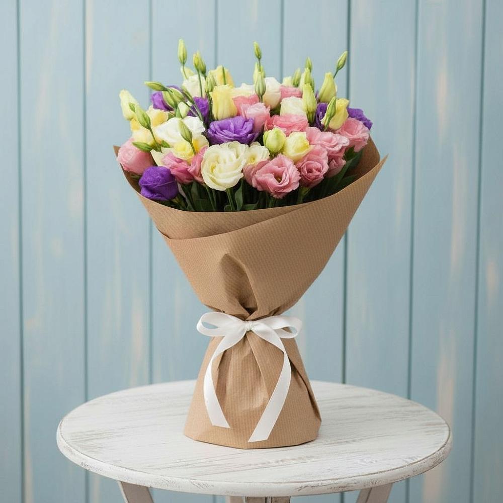 Букет цветов из: Лизиантусы в Поселке станции Бронницы