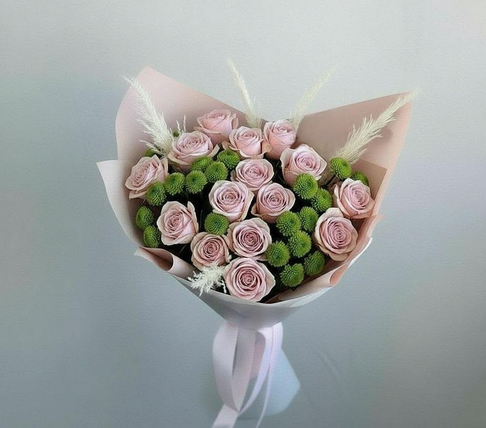 Букет цветов из: Розы и Хризантемы в Поселке станции Бронницы