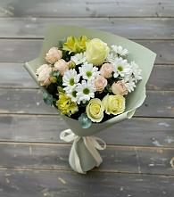 Букет цветов из:  Альстромерии, Розы и Хризантемы в Поселке станции Бронницы