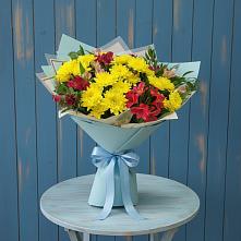 Букет цветов из:  Альстромерии и Хризантемы в Поселке станции Бронницы