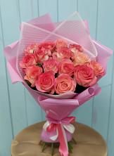 Букет 15 Розовых роз Равель в Поселке станции Бронницы