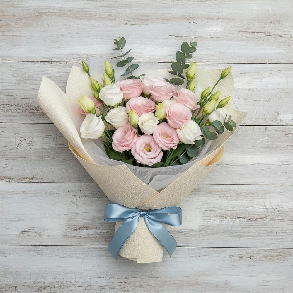 Букет цветов из: Лизиантусы в Поселке станции Бронницы